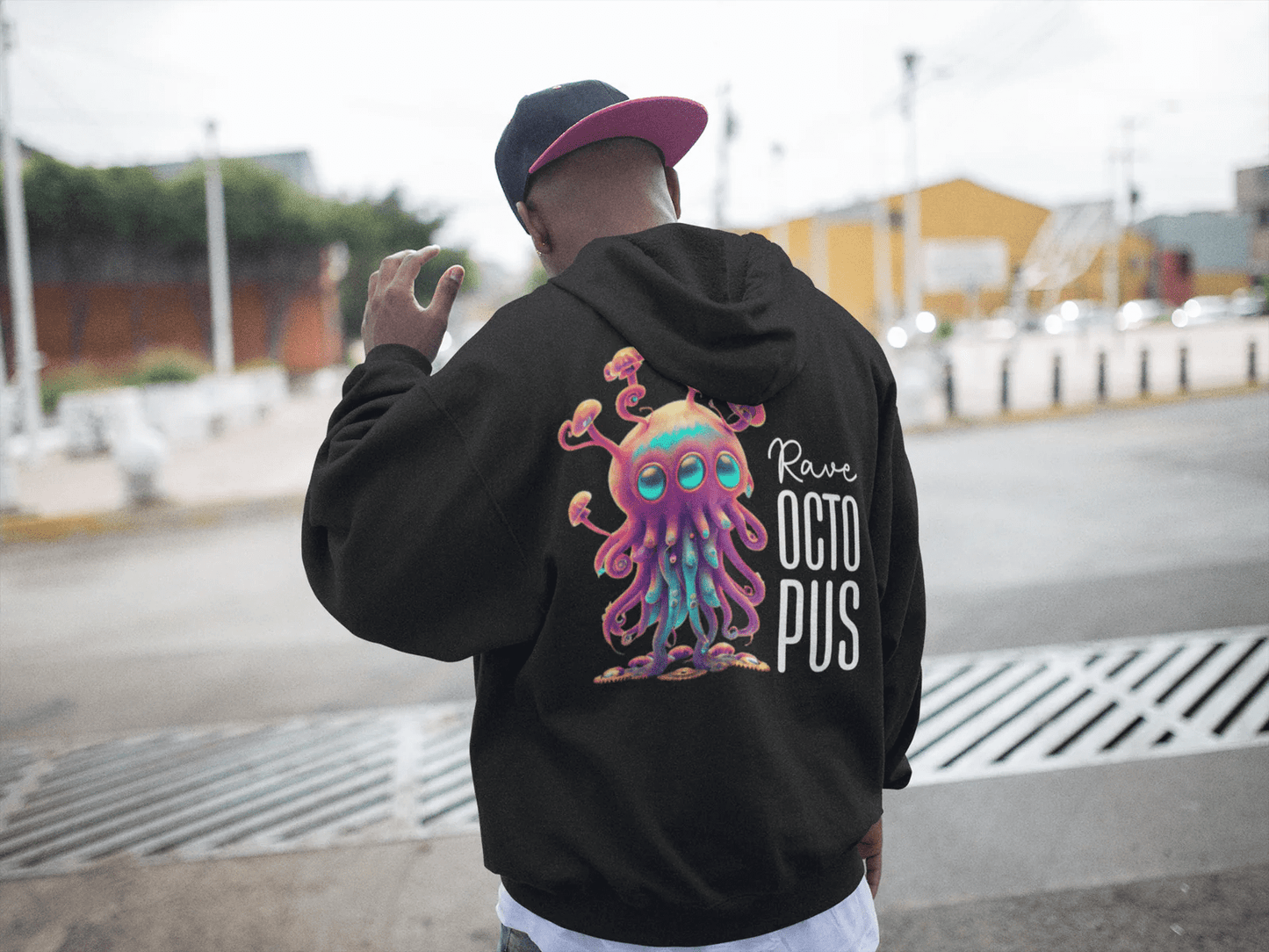 Acid Hoodie | Psychedelic Rave Octopus