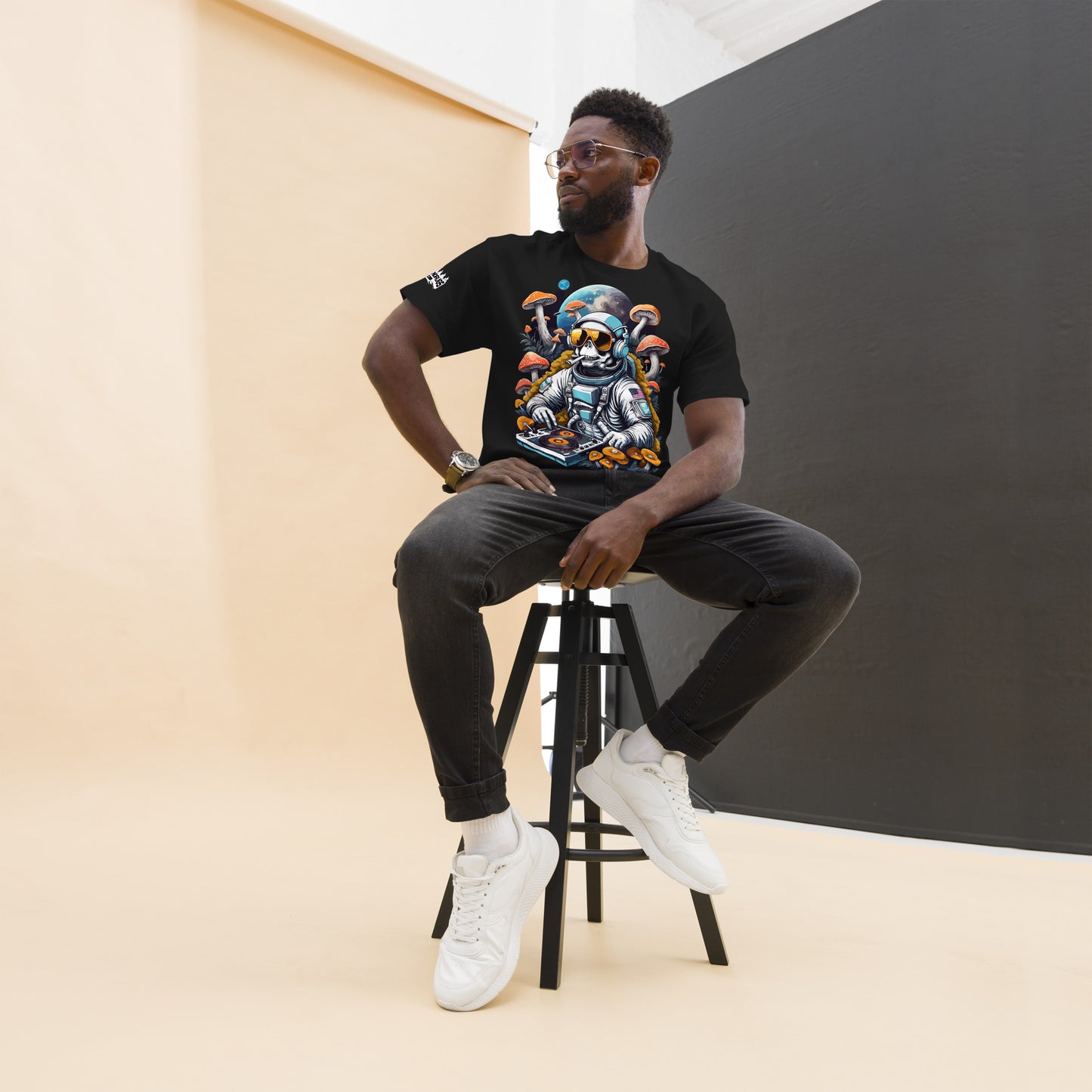 Bold Space-Themed DJ Fashion T-Shirt for Performers
