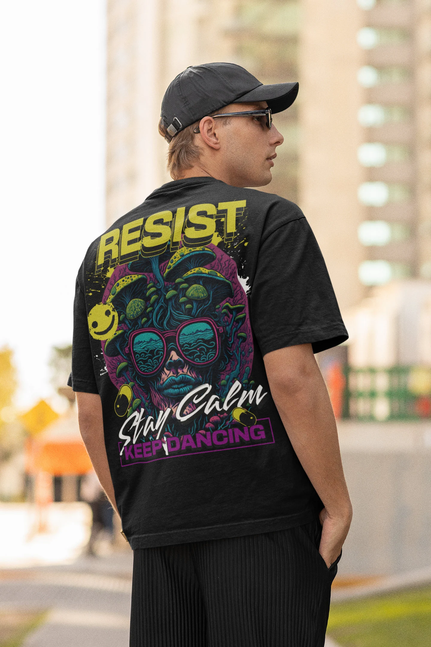 Camiseta Techno para rave con diseño sencillo