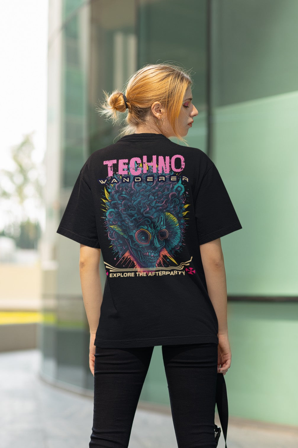 Camiseta de rave para hombre con gráfico de astronauta
