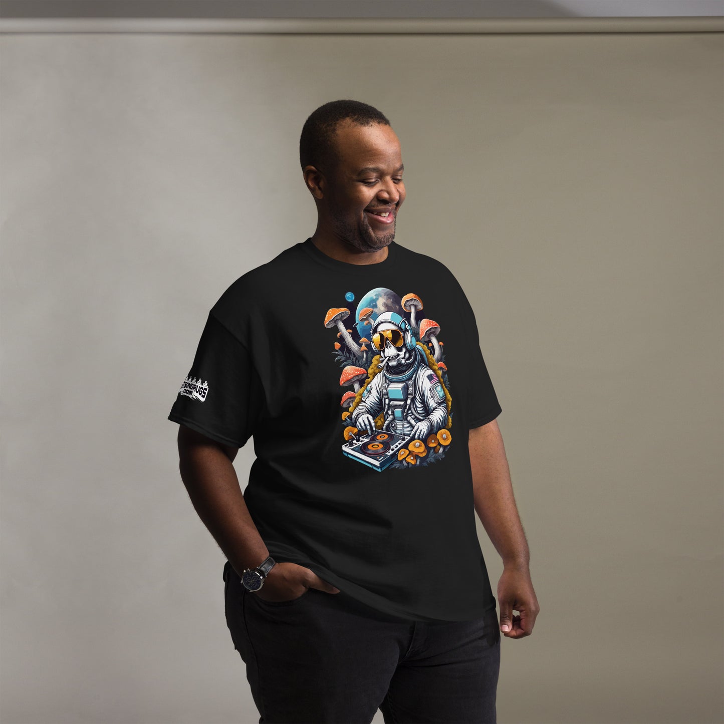 Cosmic DJ Fashion T-Shirt with Psychedelic Artwork