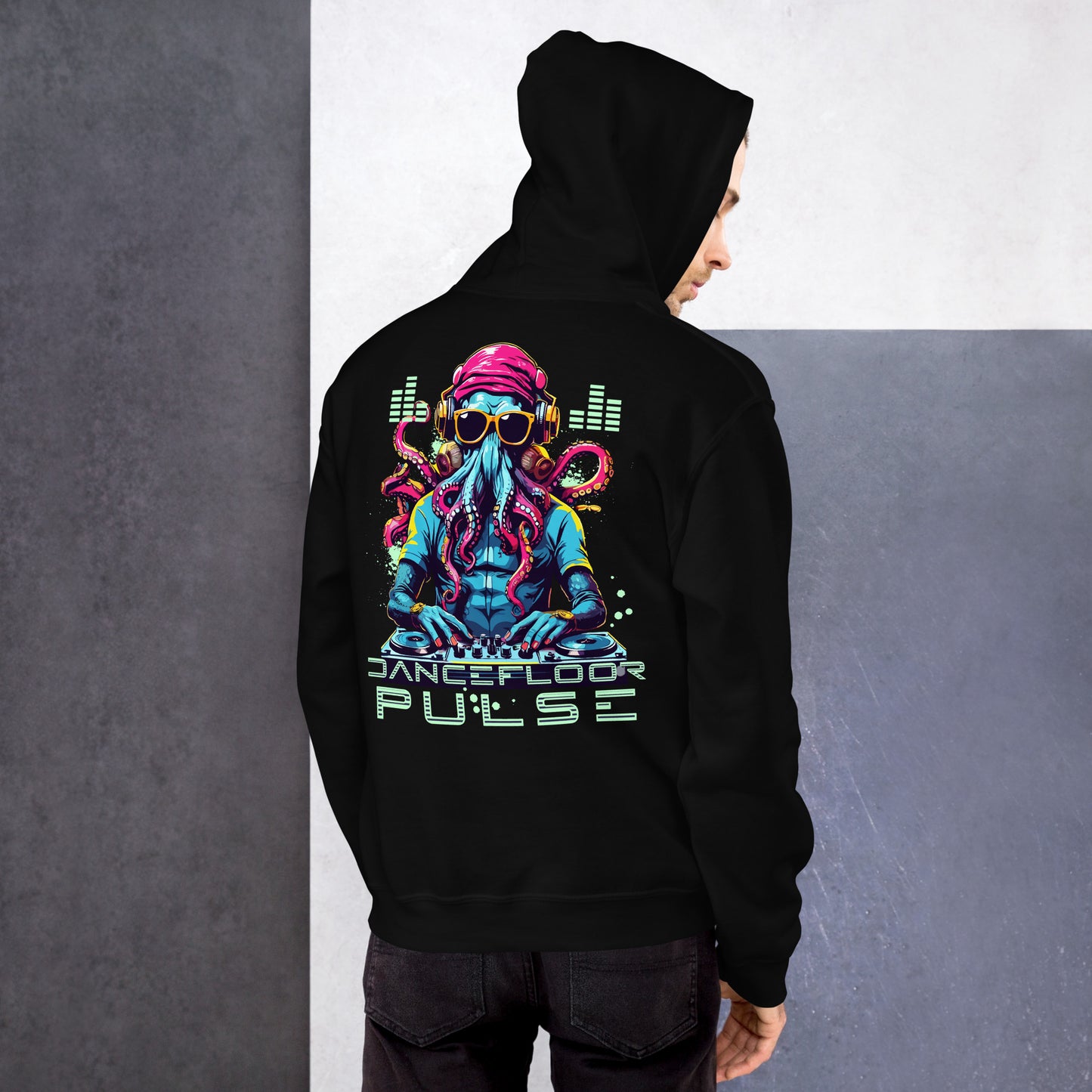 DJ Hoodie streetwear style with graphic print