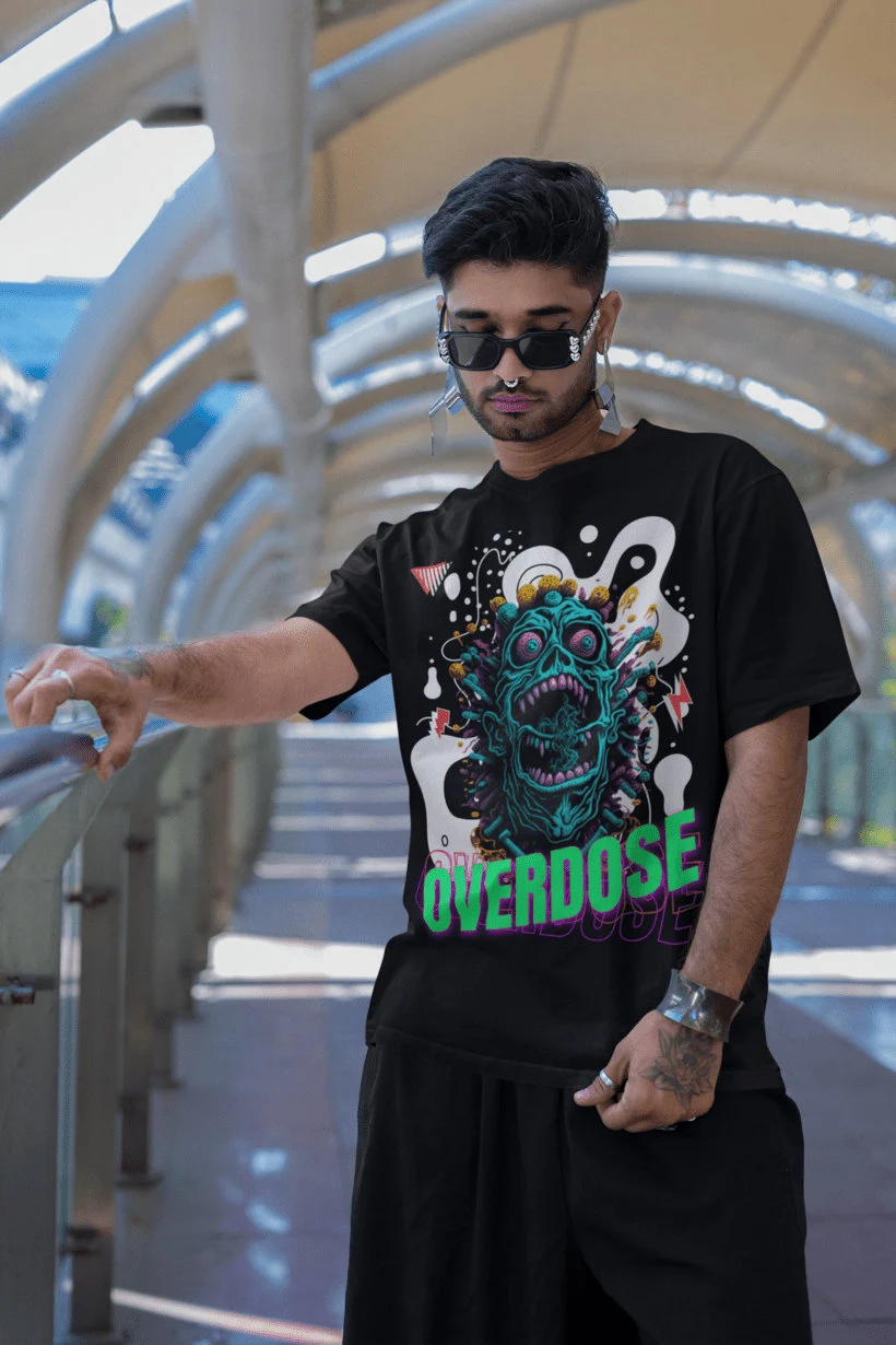 DJ apparel techno Overdose Organism shirt back print