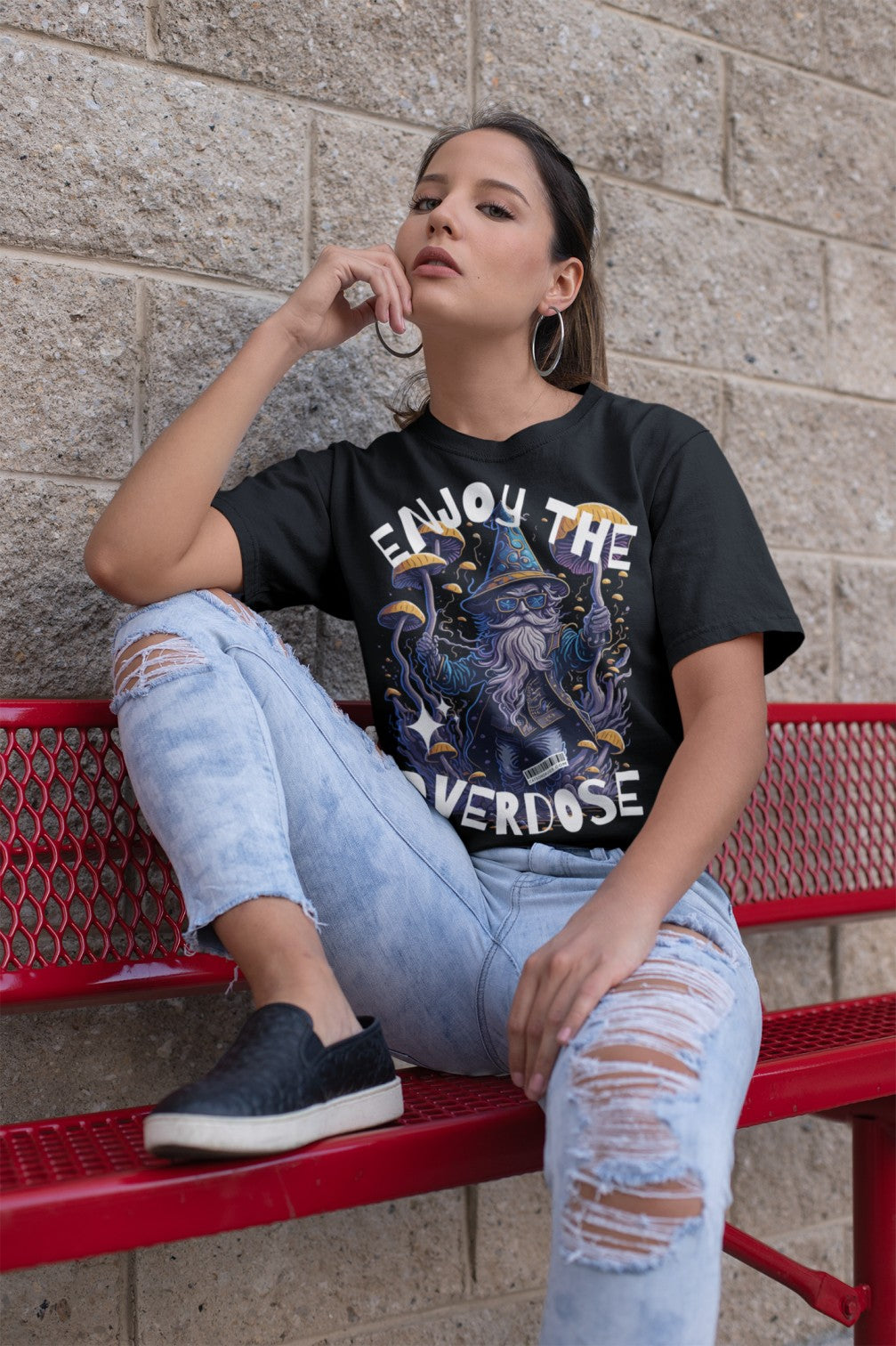 Folded Streetwear Tee Enjoy the Overdose design highlighting fabric quality