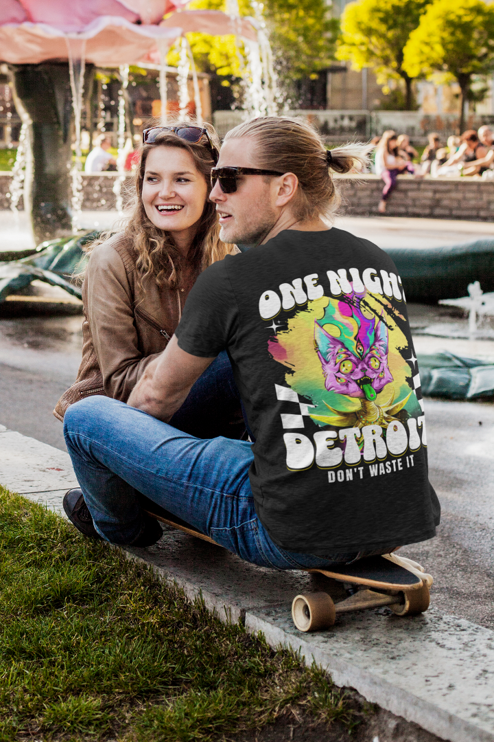 One Night in Detroit Print-Tee – stylische Festival-Fashion