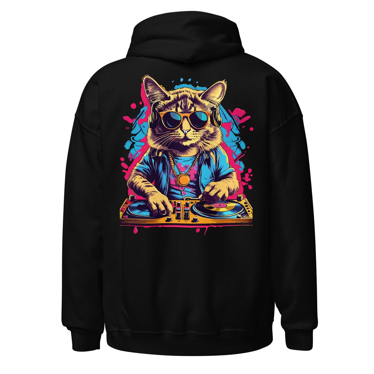 Psychedelic DJ Cats Hoodie – stylischer Hoodie für Techno Fans