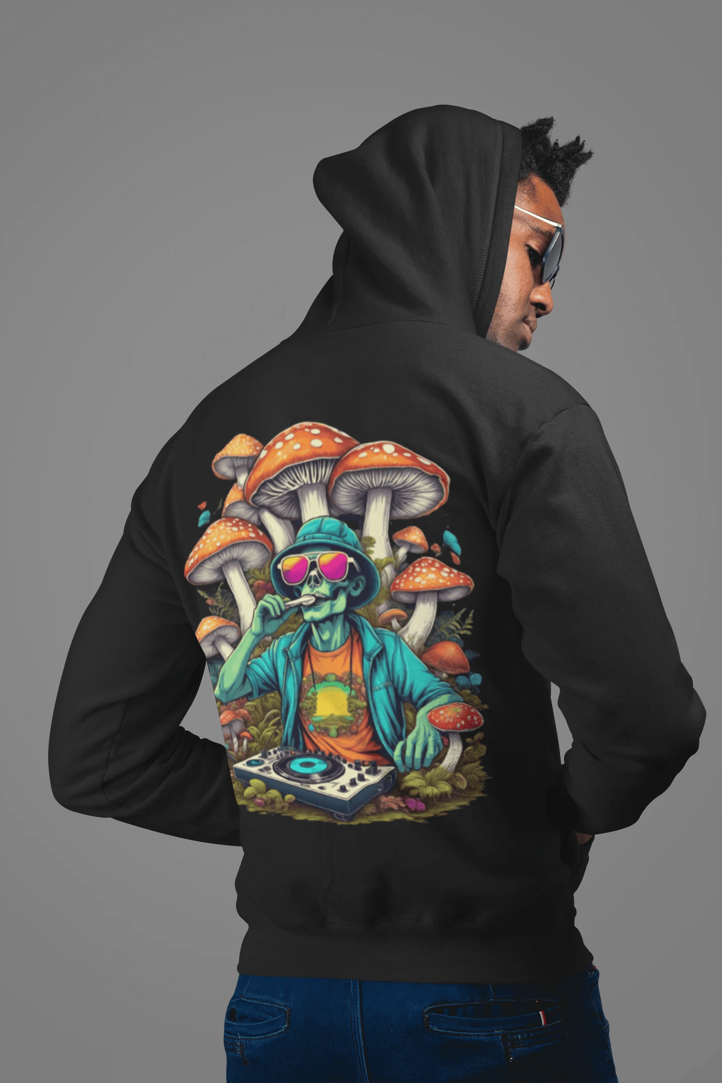 Rave Hoodie | Trippy Mushroom DJ