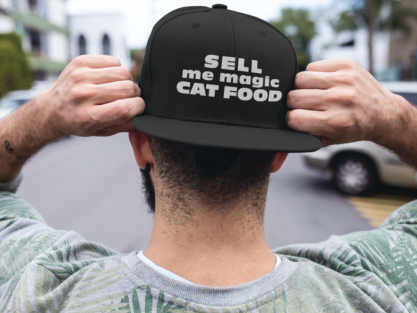 Rave Hat • Sell me magic cat food (Snapback Hat) - CATSONDRUGS.COM