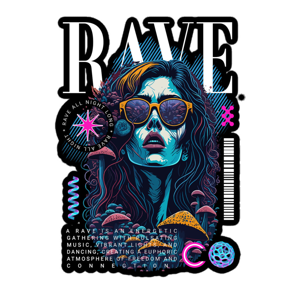 Rave festival Sticker from catsondrugs.com