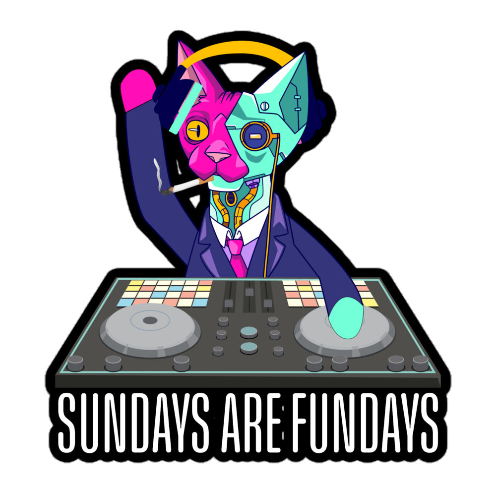 Techno DJ Sticker from catsondrugs.com