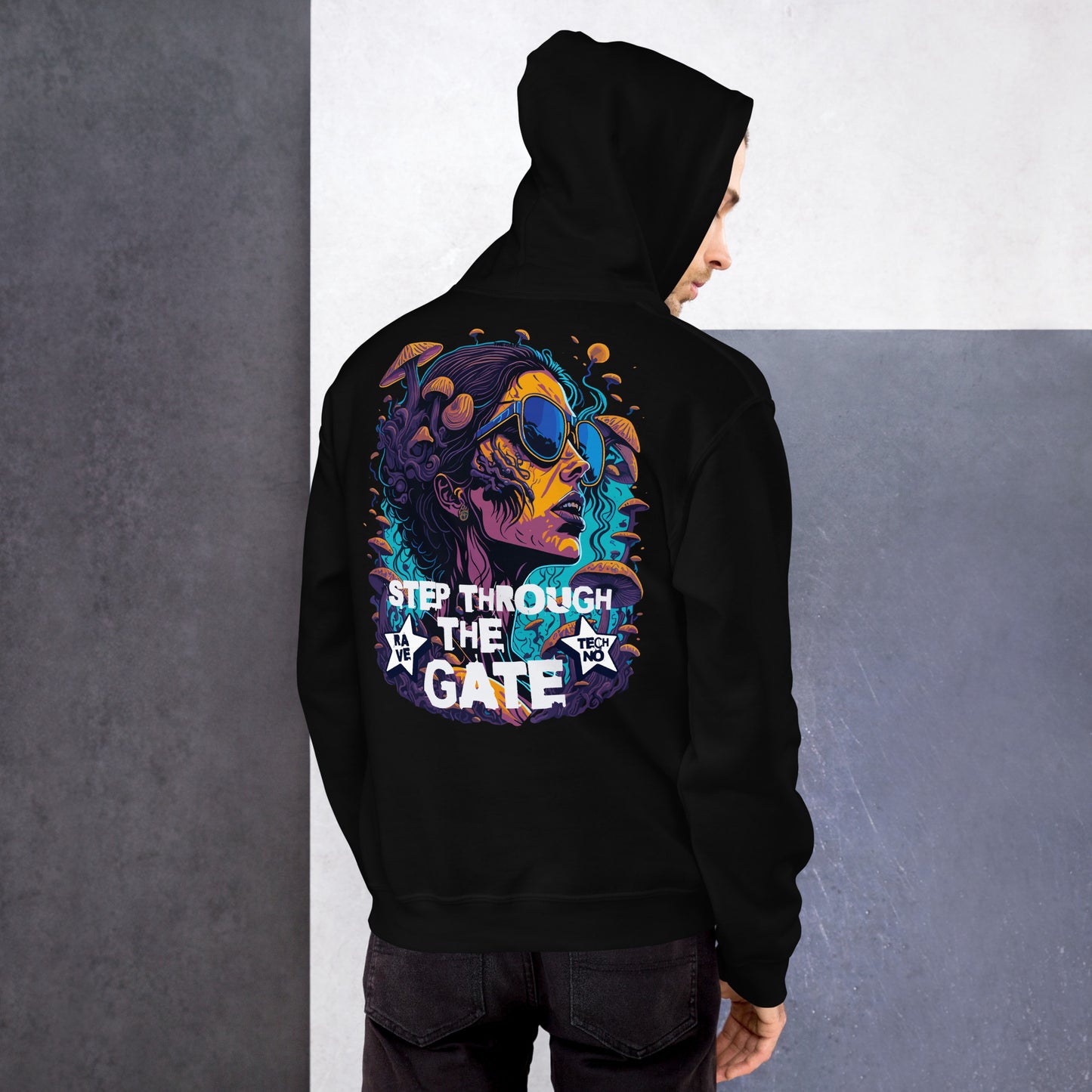 Techno Hoodie double-lined hood detail