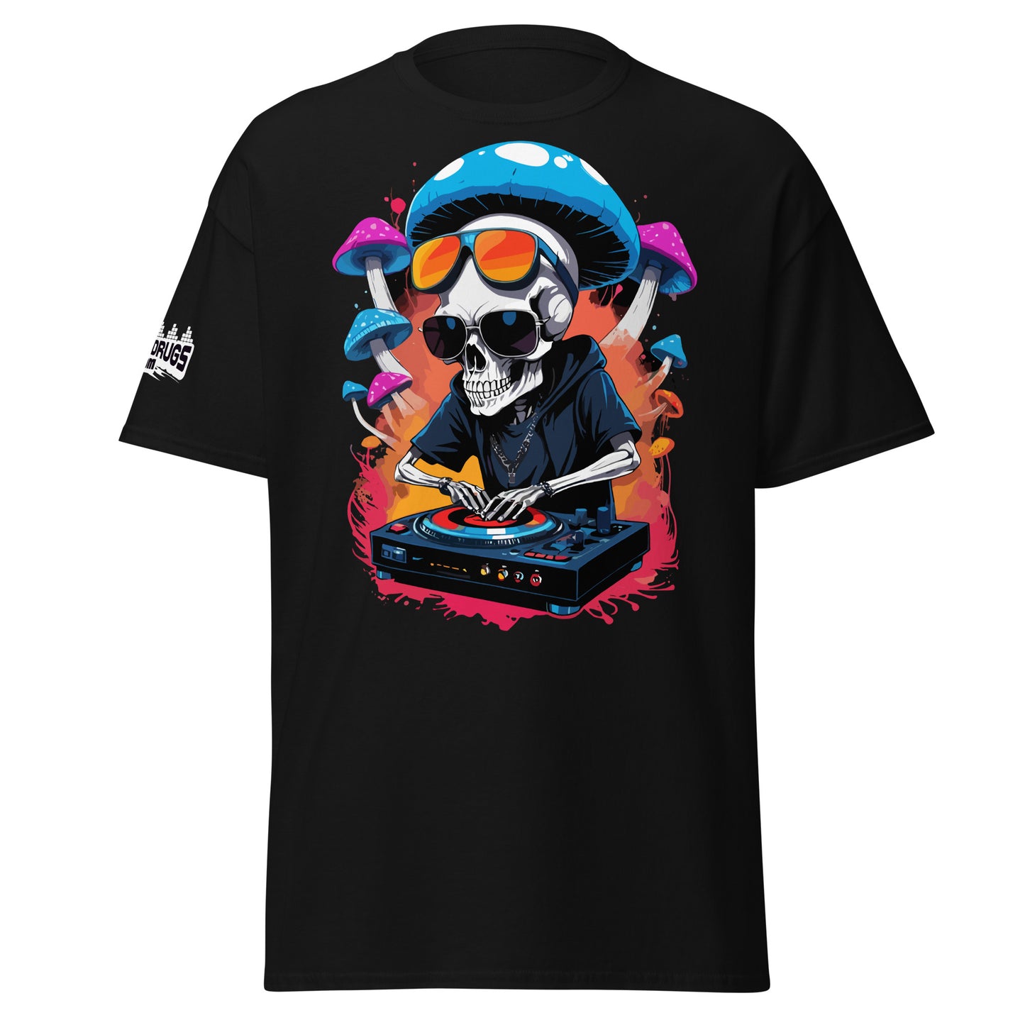 Techno Skull Psychedelic T-Shirt – Bold DJ Outfit for Raves