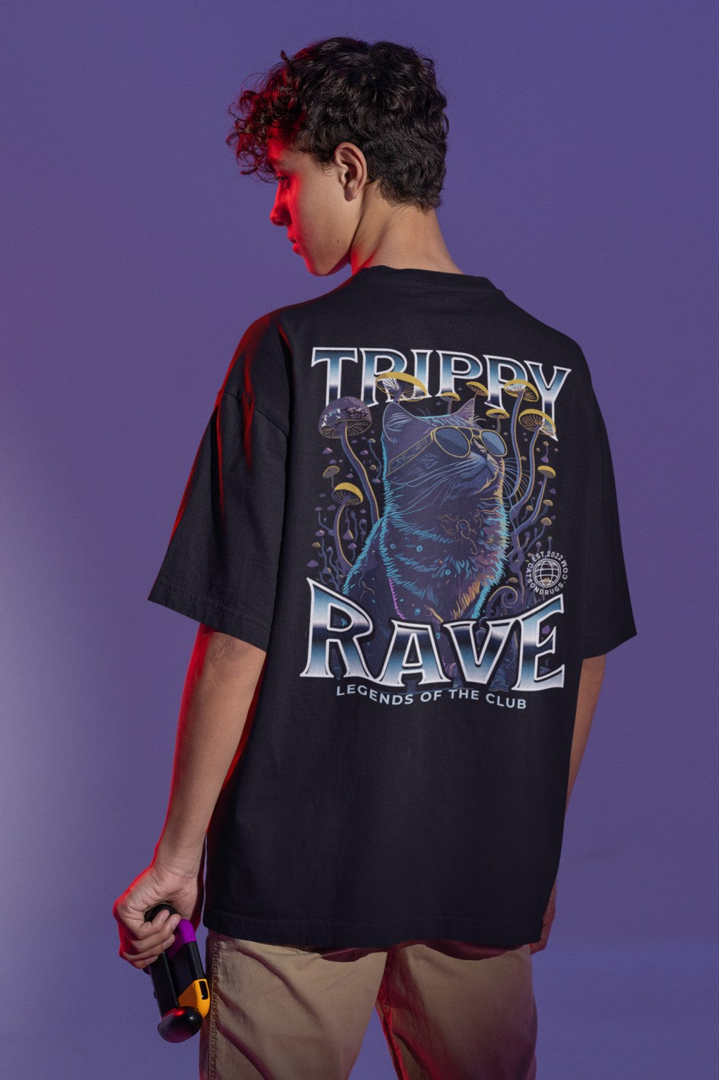 Trippy Cat T-Shirt – Techno Klamotten