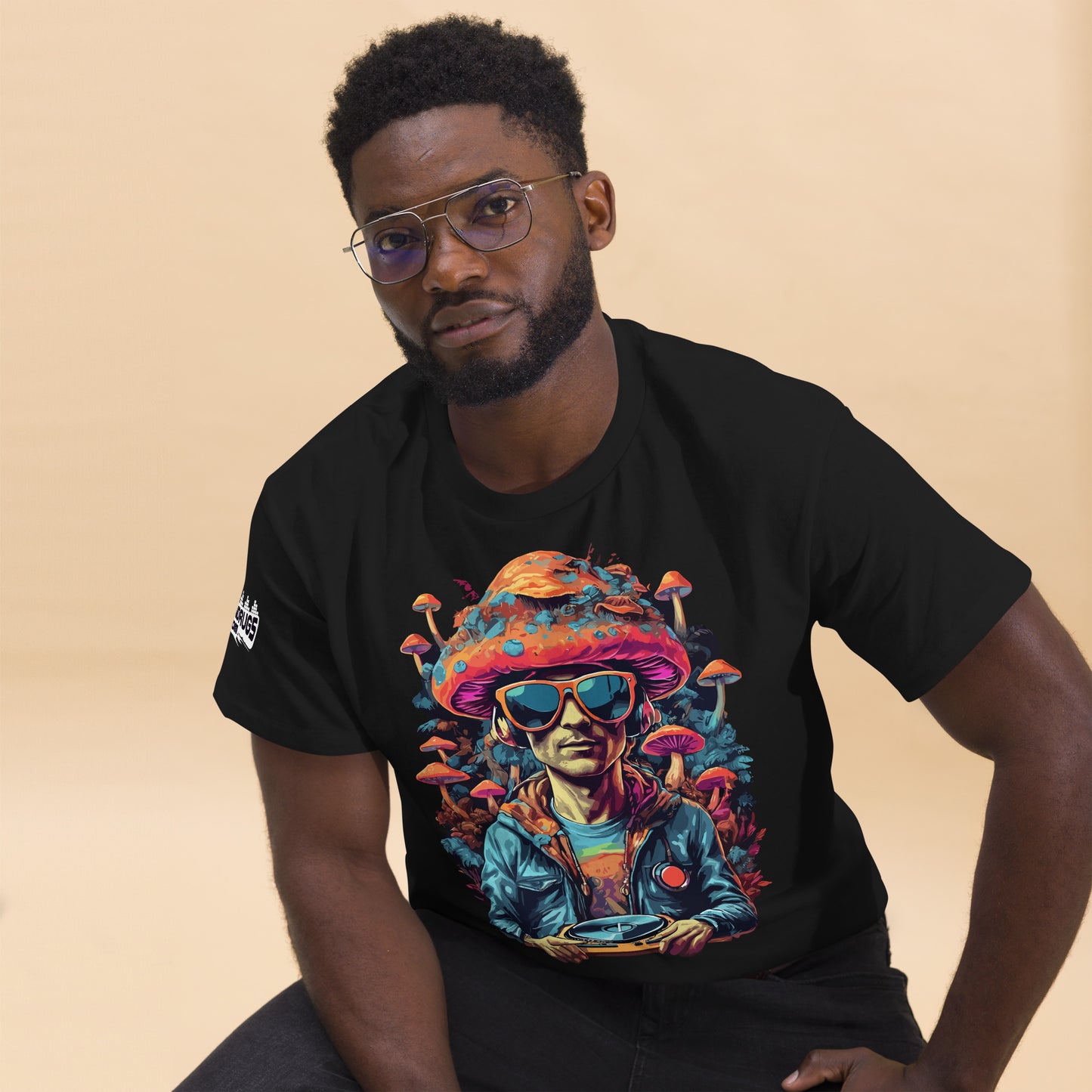 Trippy DJ graphic Psychedelic Outfit festival tee