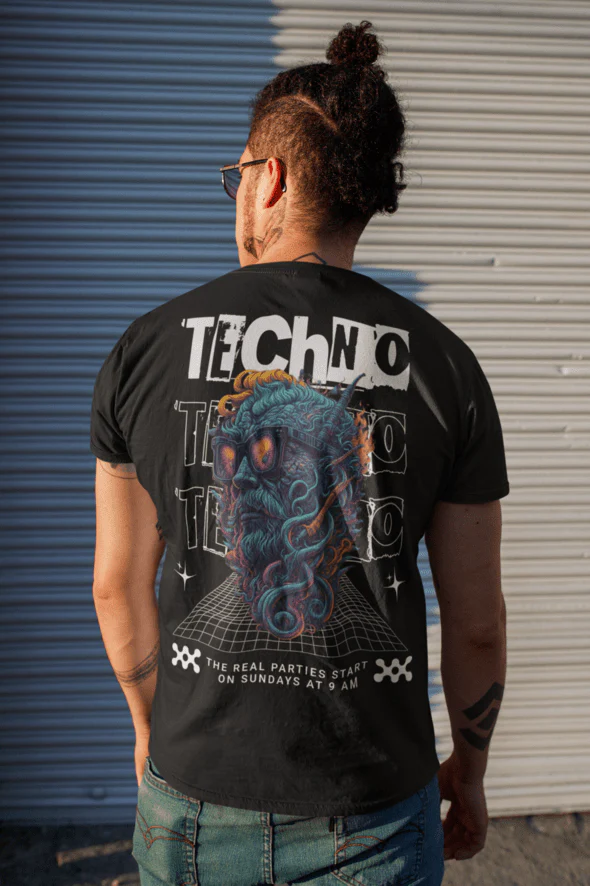 Unisex Rave-Look: 'Techno Victim' T-Shirt – vielseitige Mode für Männer und Frauen