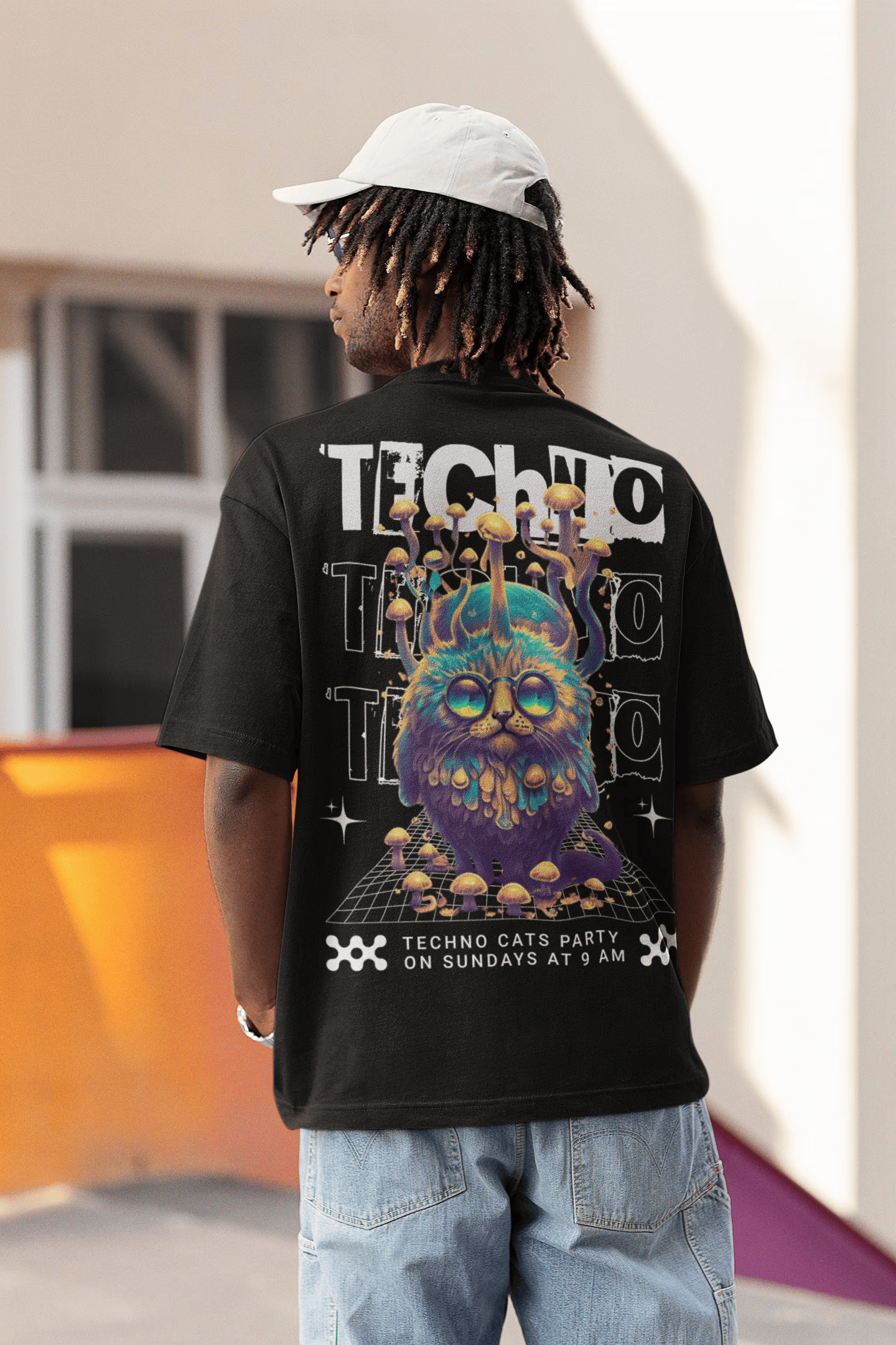 Unisex Techno-Shirt im minimalistischen Schwarz – schlichte Mode für Techno Fans