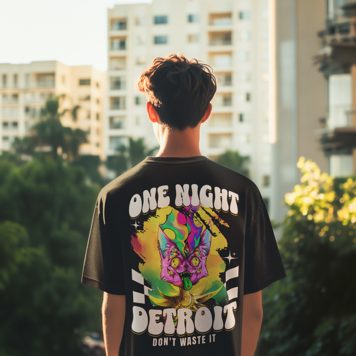 Unisex Techno-T-Shirt ‘One Night in Detroit’ – Festival-Fashion
