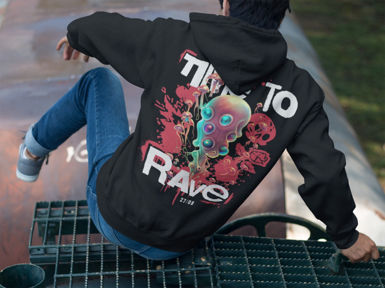 Rave Hoodie | Time to Rave | Techno Alien