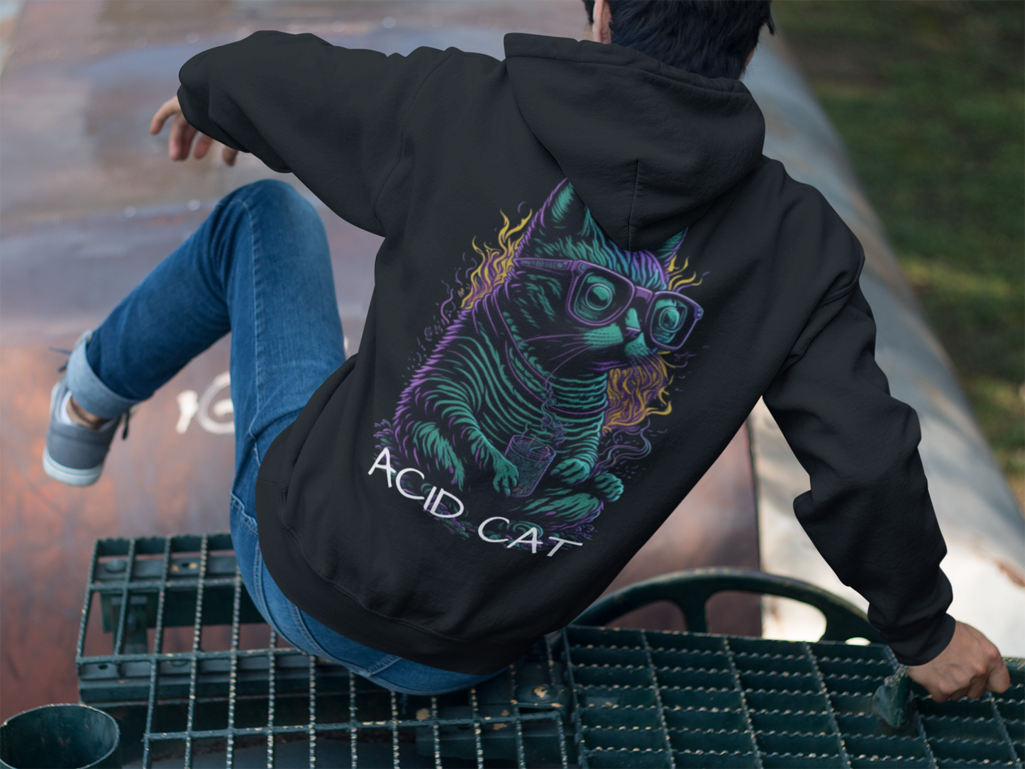 Acid Hoodie | Psychedelic Acid Cat
