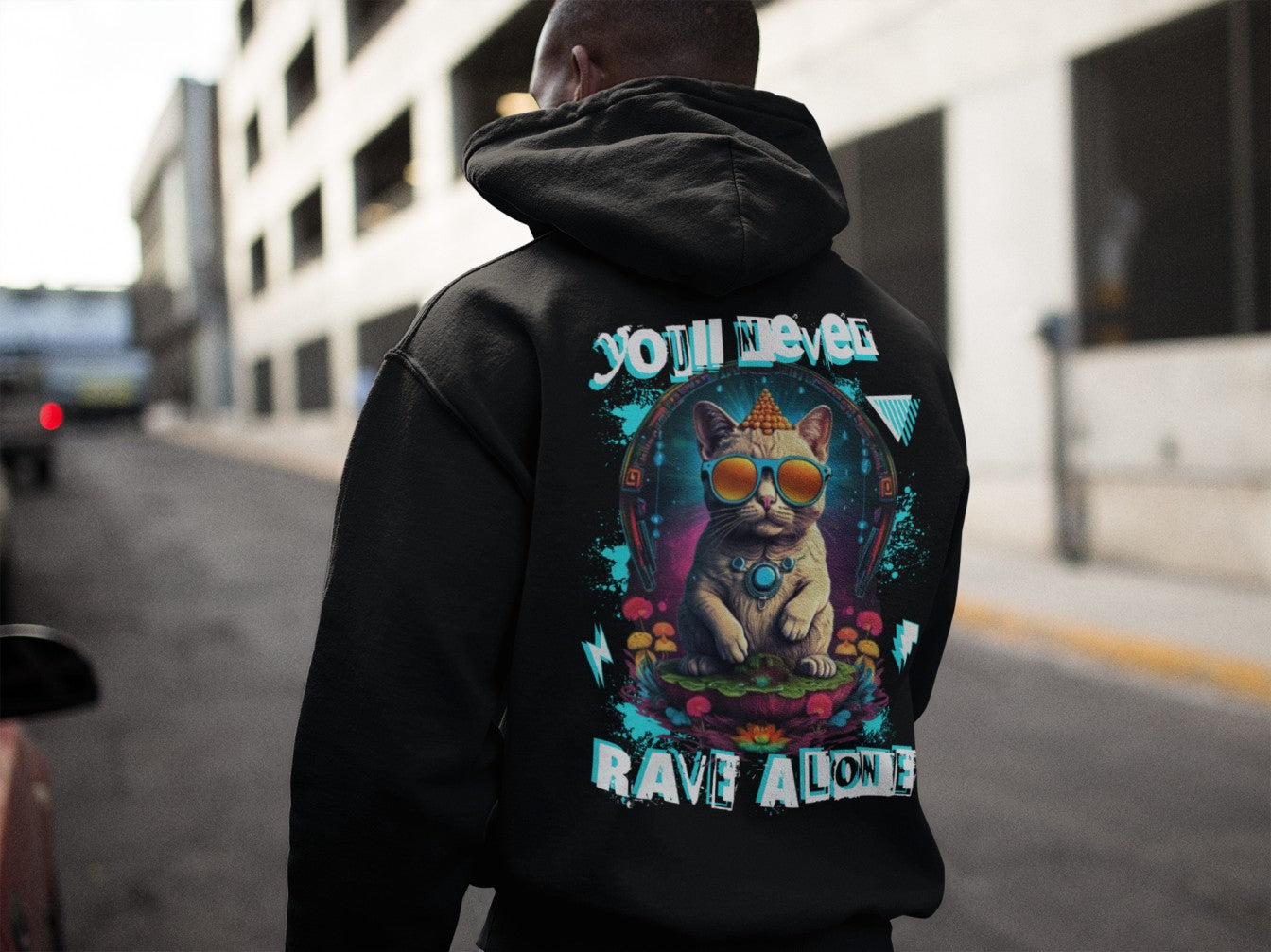 Rave Alone Cat | Sudadera Festival