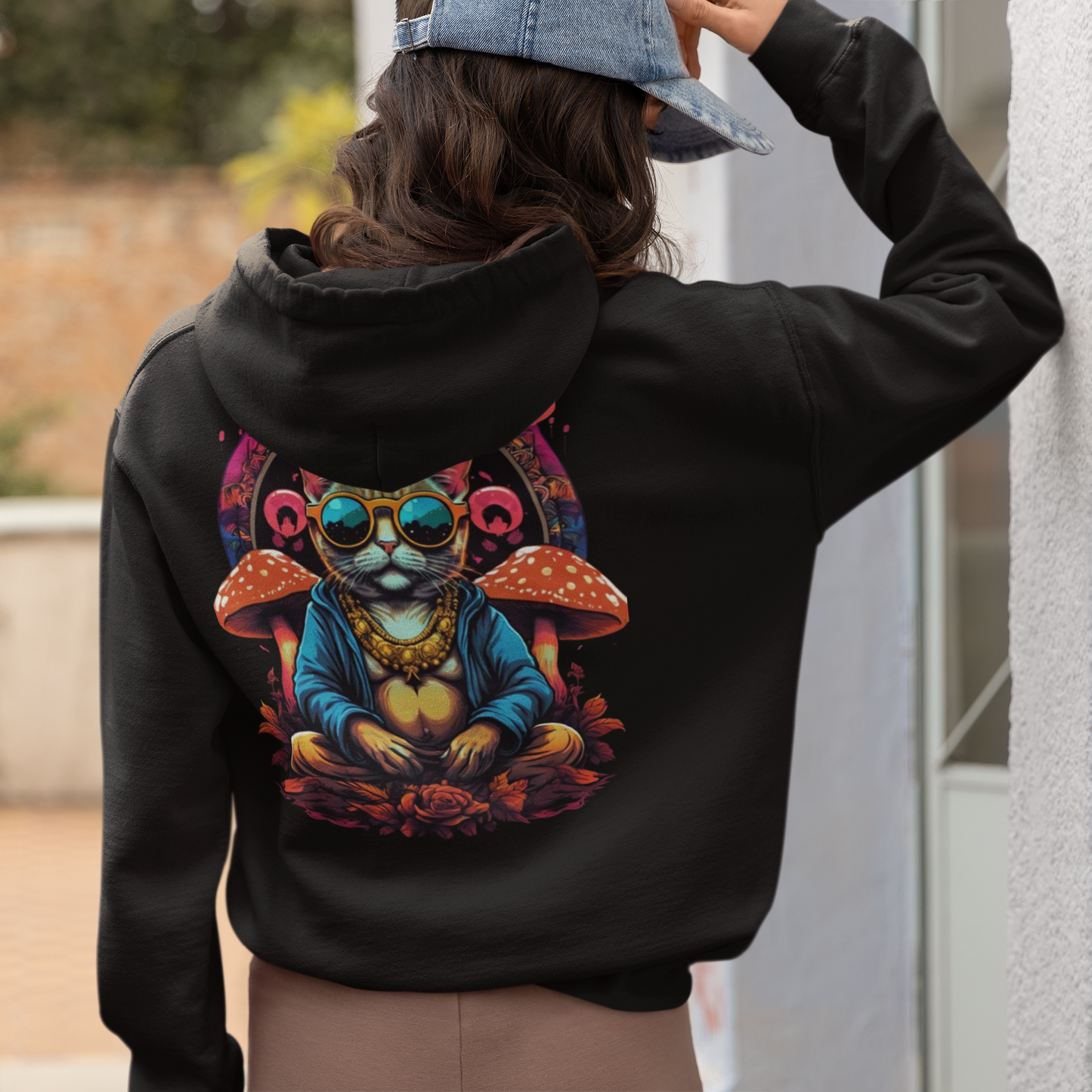 Psychedelic Hoodie | Buddha Cat