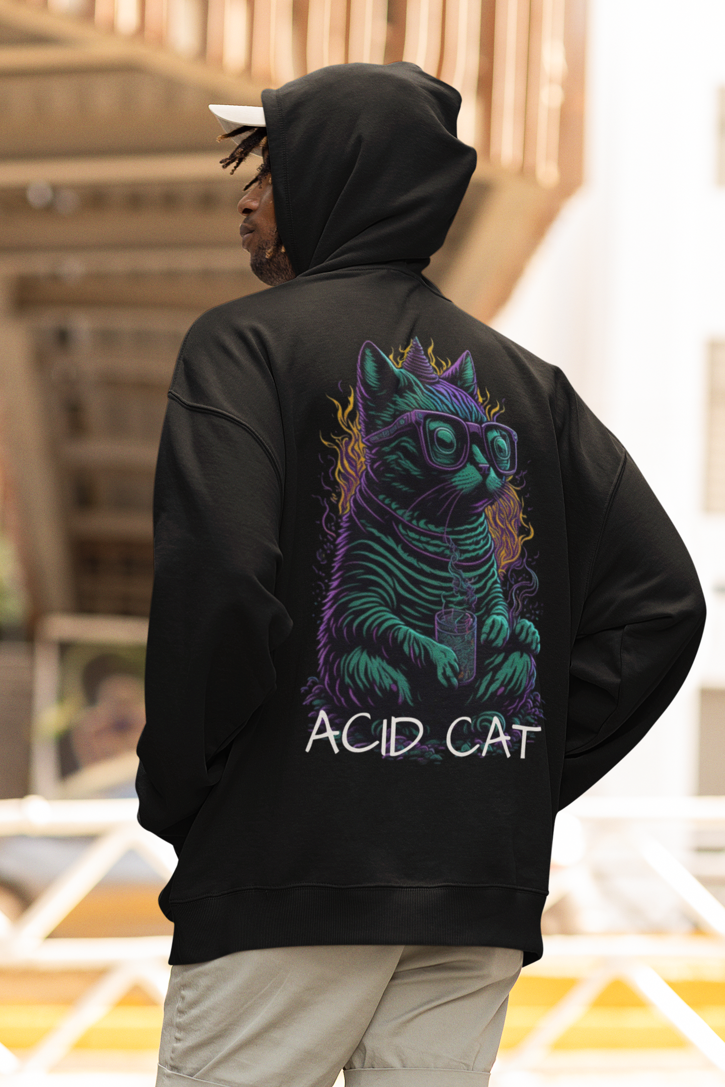 Acid Hoodie | Psychedelic Acid Cat