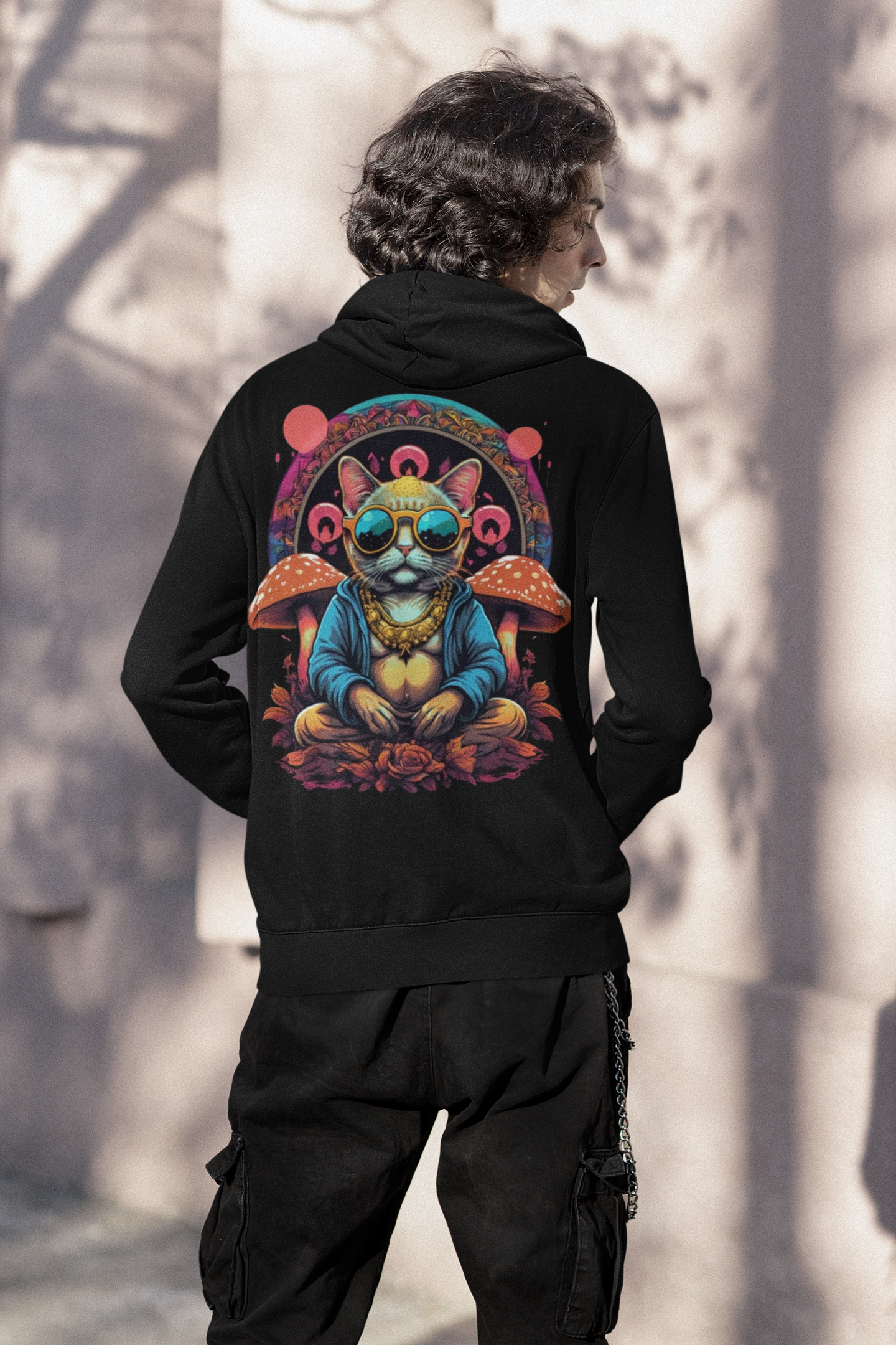 Psychedelic Hoodie | Buddha Cat