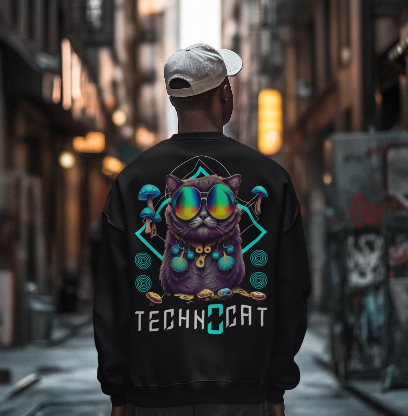 Diamond Techno Cat | Rave Sweatshirt