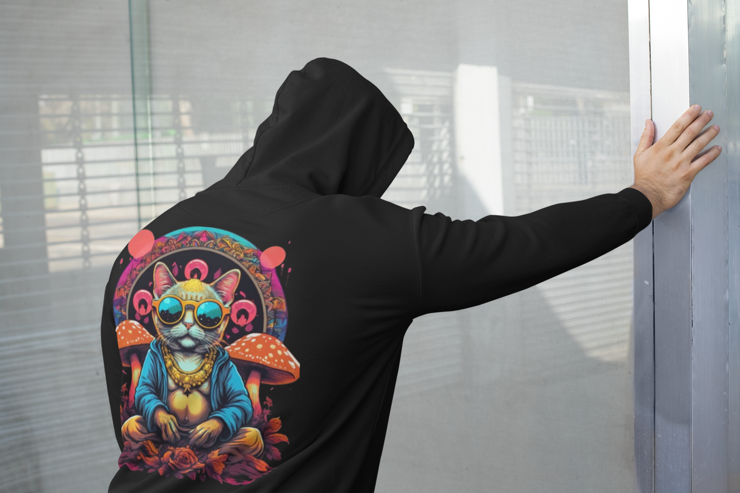 Psychedelic Hoodie | Buddha Cat
