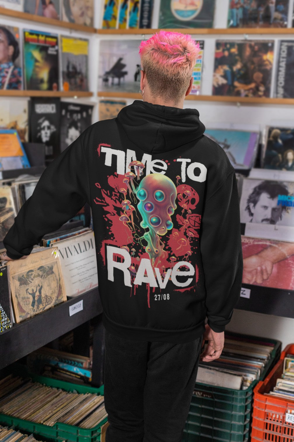 Rave Hoodie | Time to Rave | Techno Alien