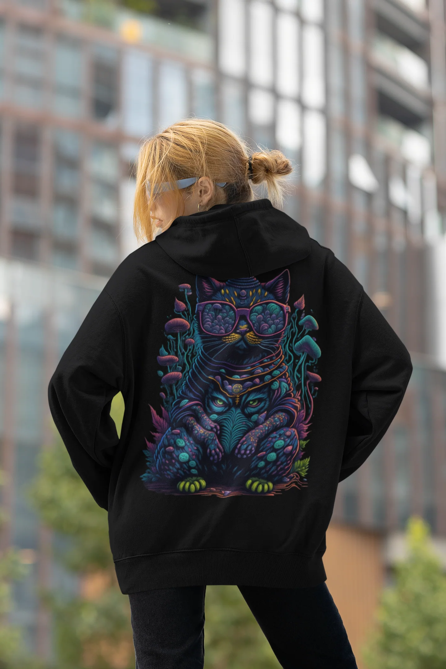 Trippy Hoodie | Psychedelic Buddha Cat