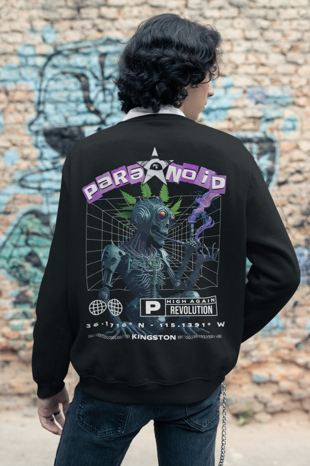 Paranoid Robot Cat | Techno Sweatshirt