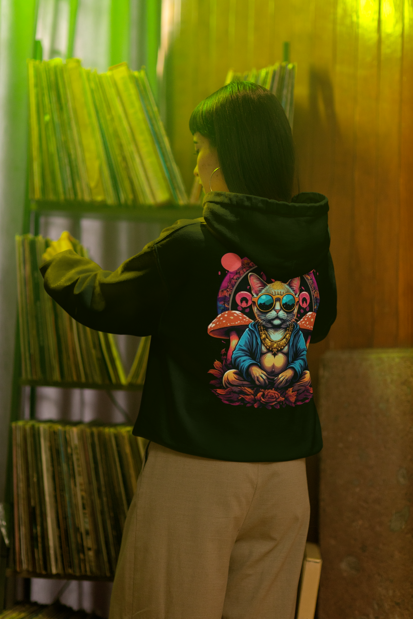Psychedelic Hoodie | Buddha Cat
