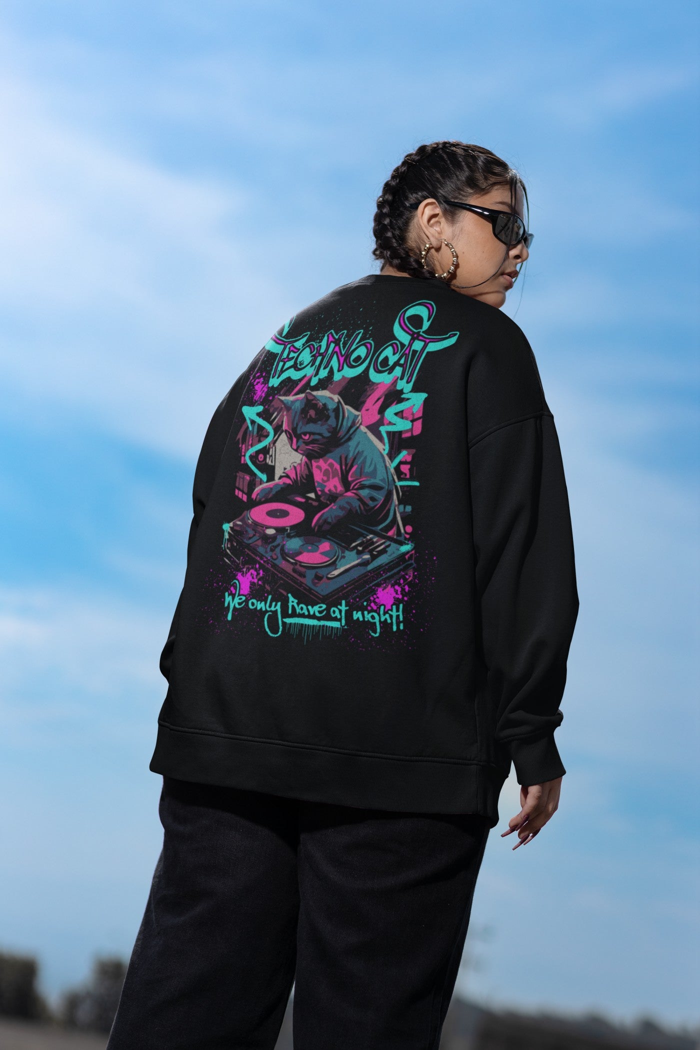 Rave Sweatshirt | Techno Cat
