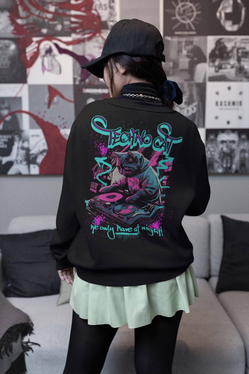 Rave Sweatshirt | Techno Cat
