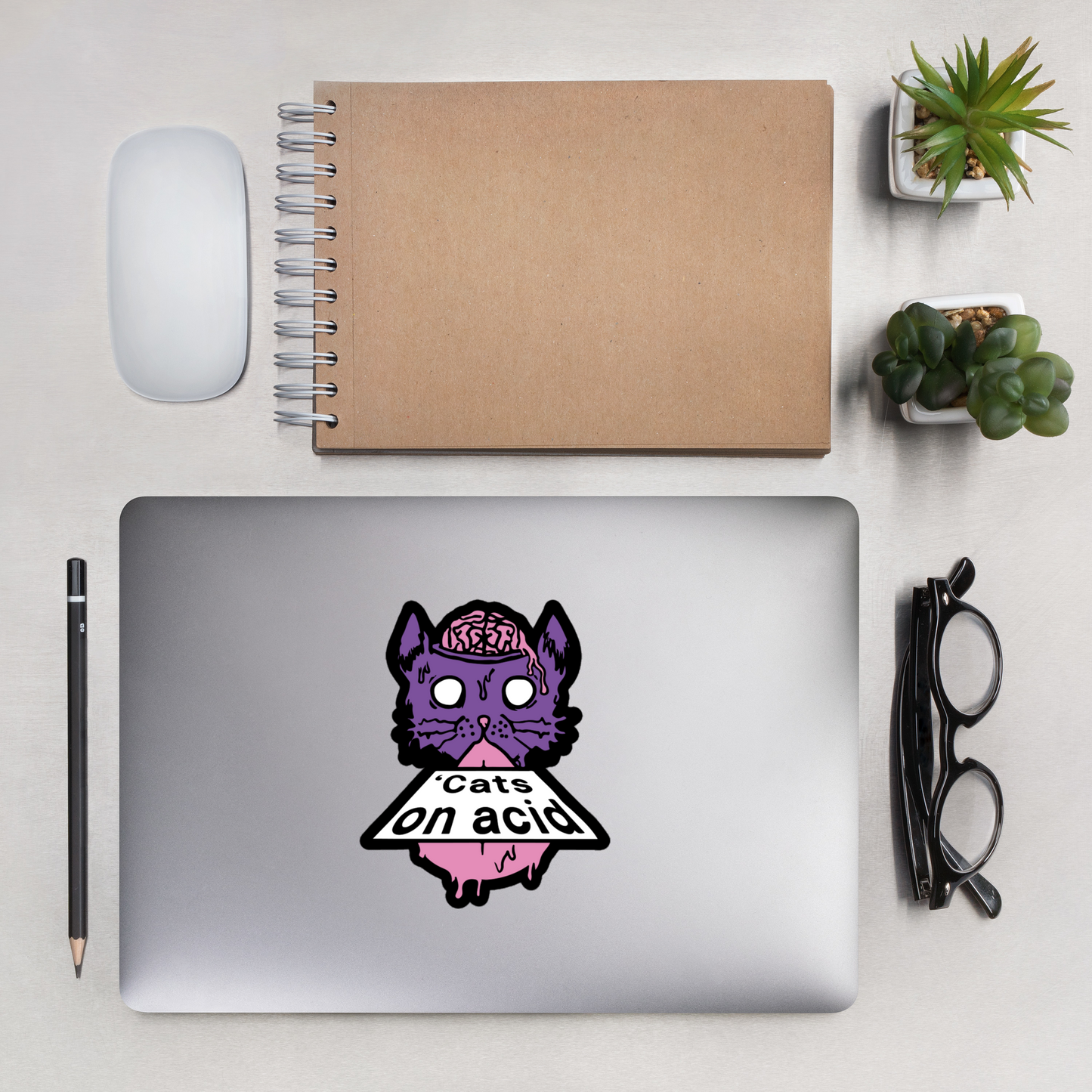 cats on acid sticker from catsondrugs.com