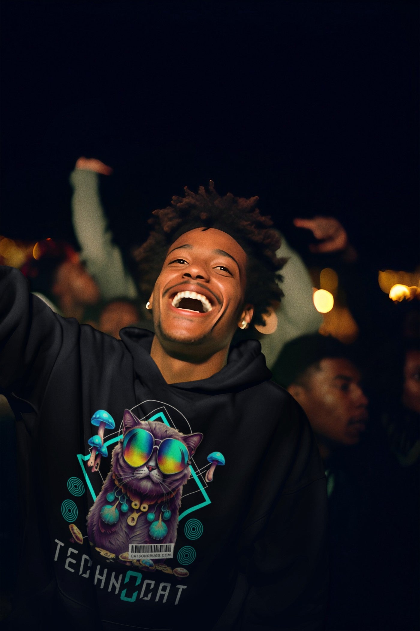 Diamond Techno Cat | Rave Hoodie