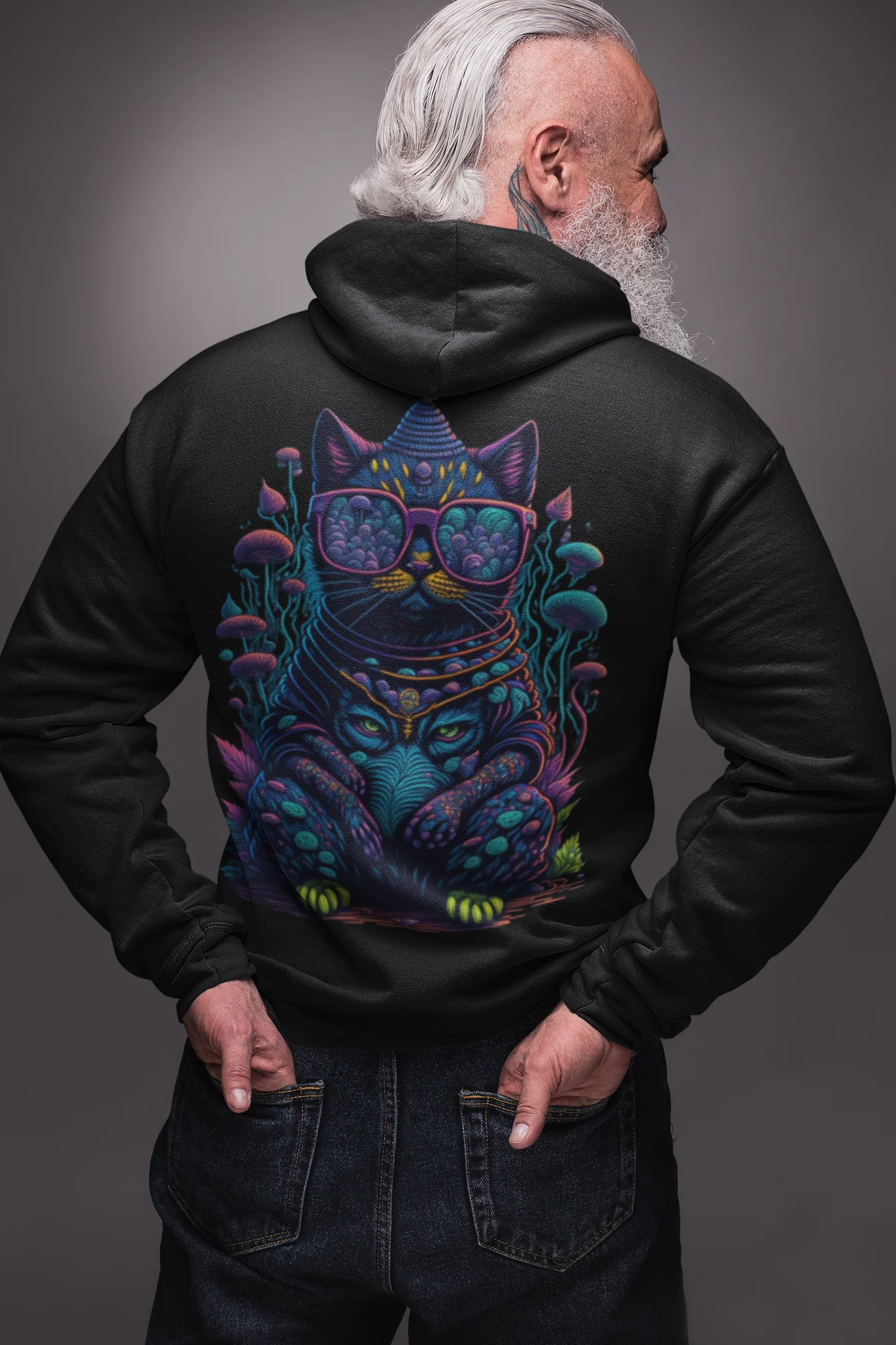 Trippy Hoodie | Psychedelic Buddha Cat