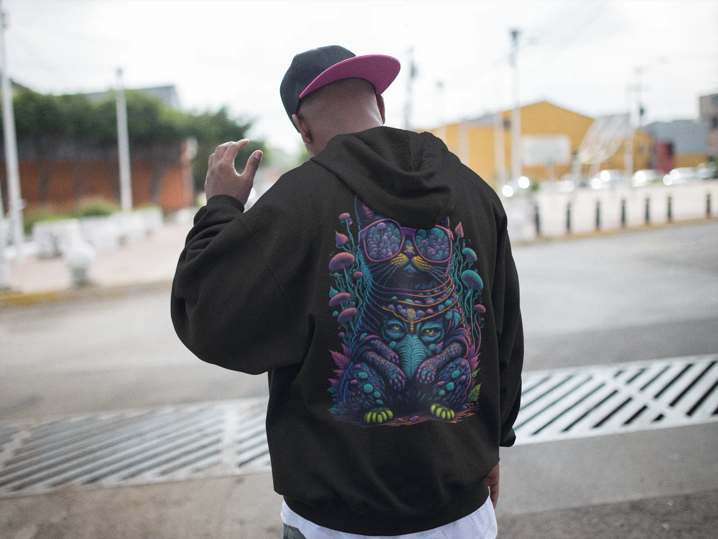 Trippy Hoodie | Psychedelic Buddha Cat
