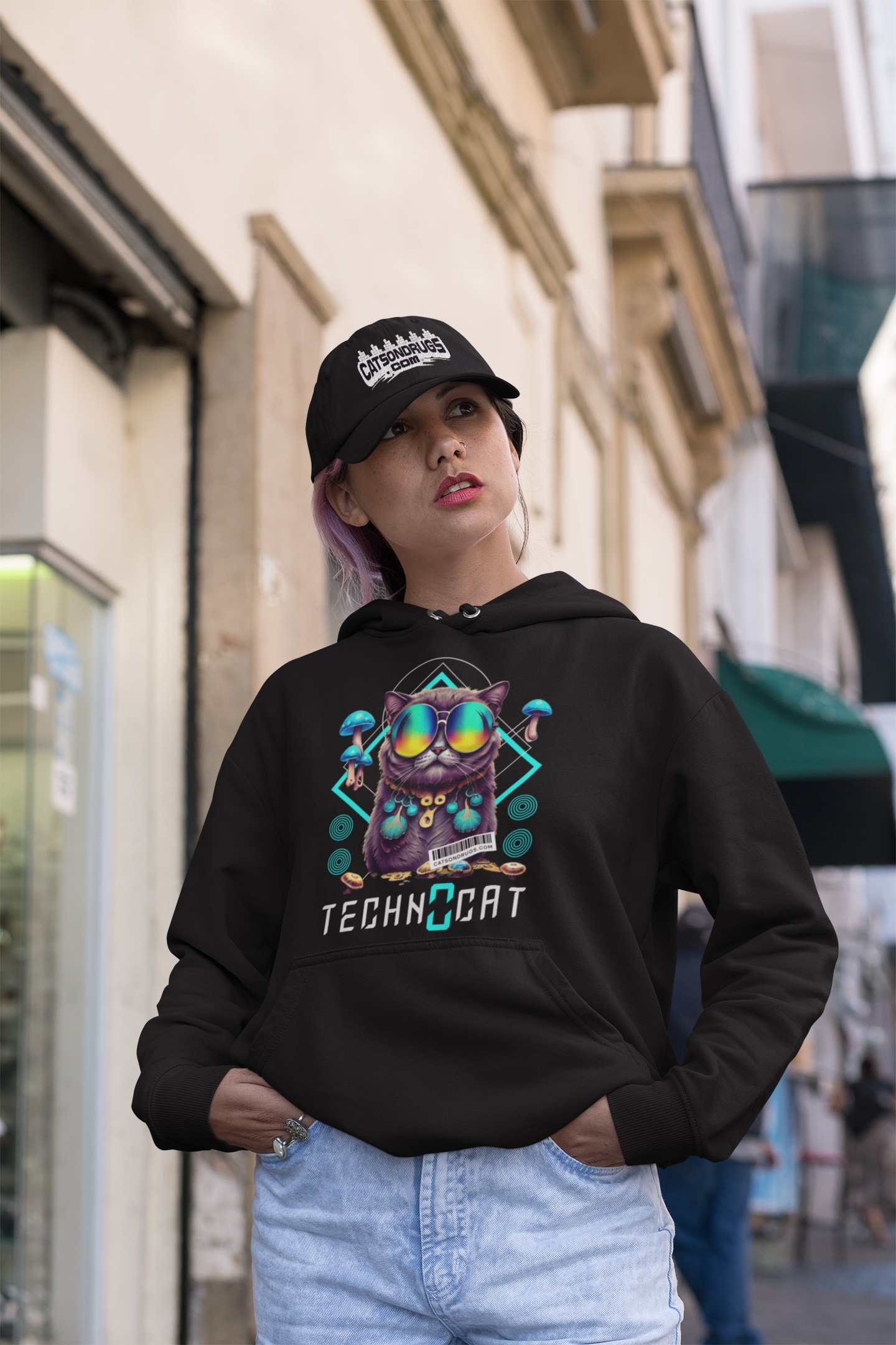 Diamond Techno Cat | Rave Hoodie