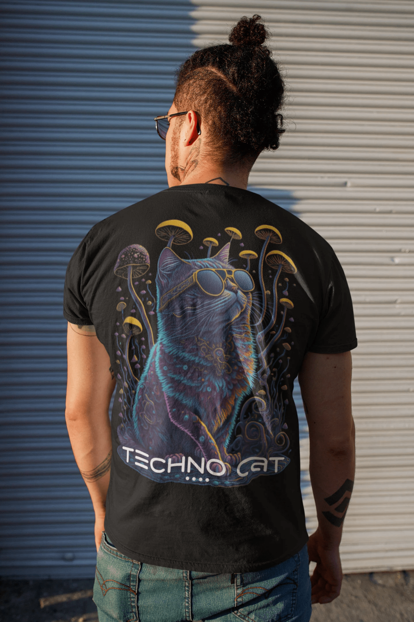 Cats On Drugs festival tee with psychedelic artwork
