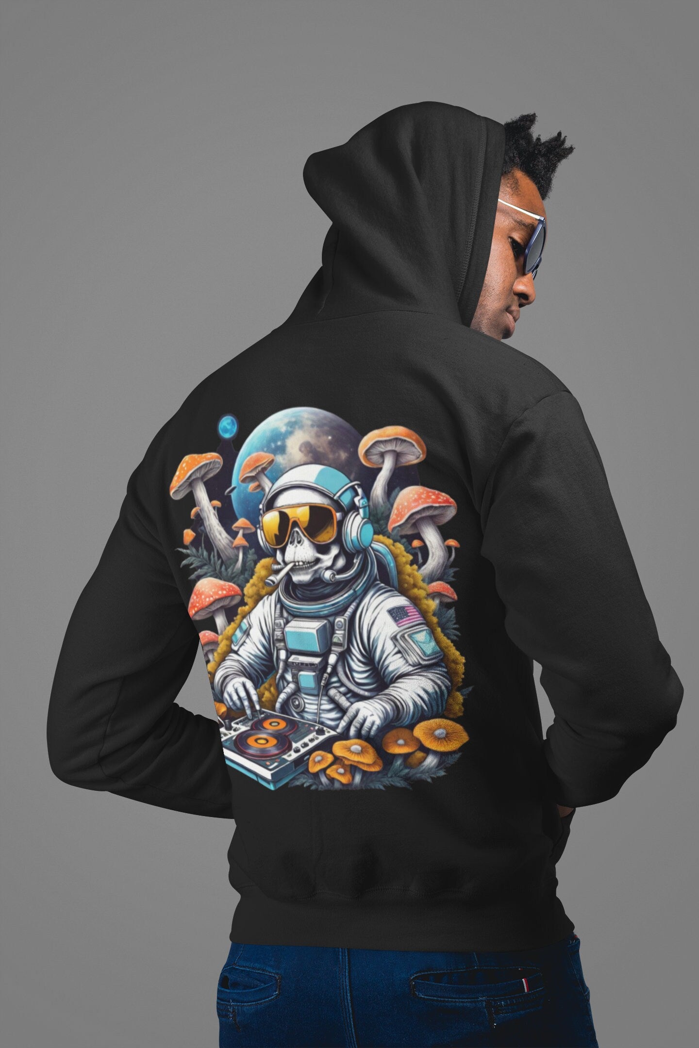 Trippy Hoodie | Psychedelic DJ Astronaut