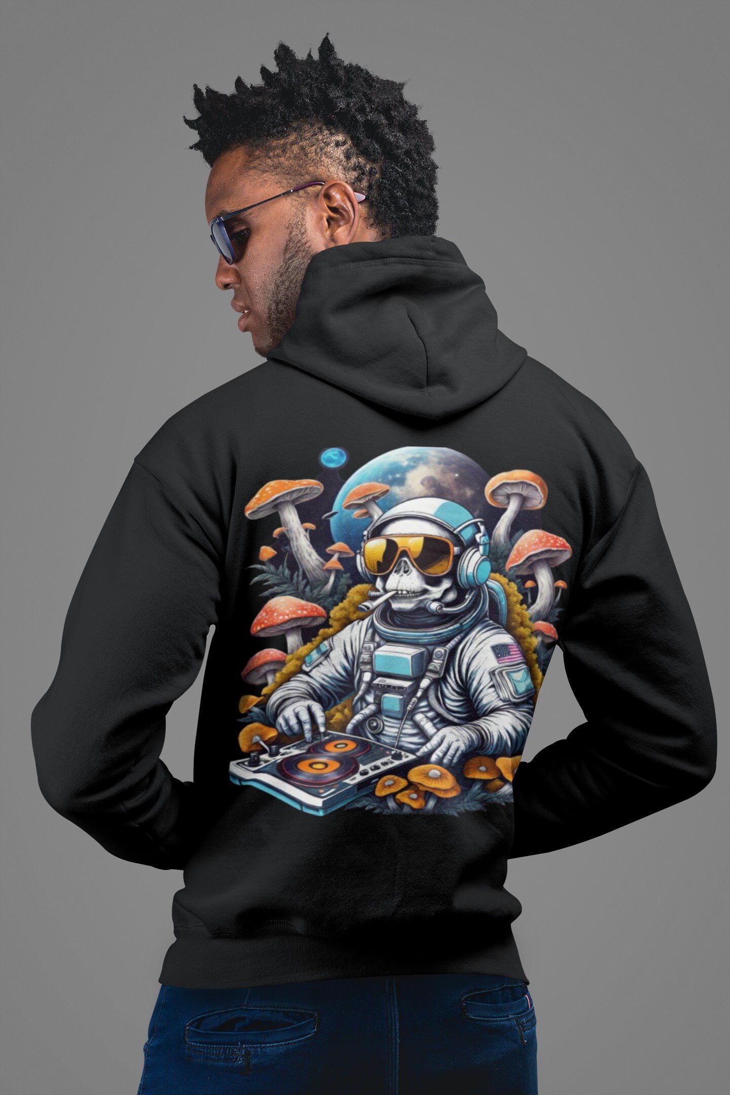 Trippy Hoodie | Psychedelic DJ Astronaut