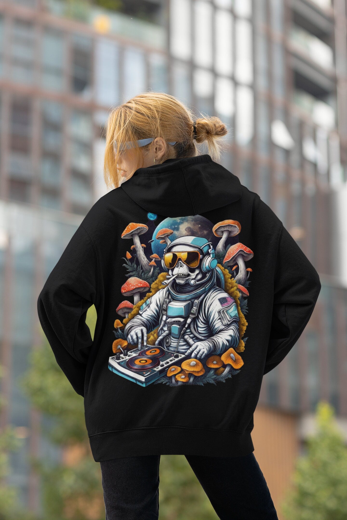 Trippy Hoodie | Psychedelic DJ Astronaut