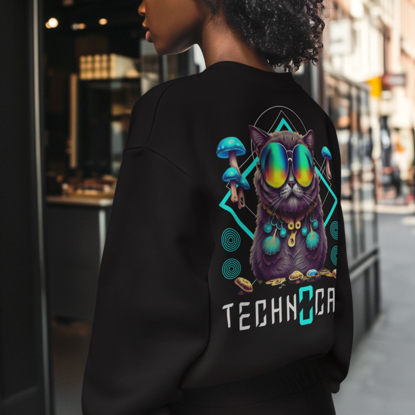 Diamond Techno Cat | Rave Sweatshirt