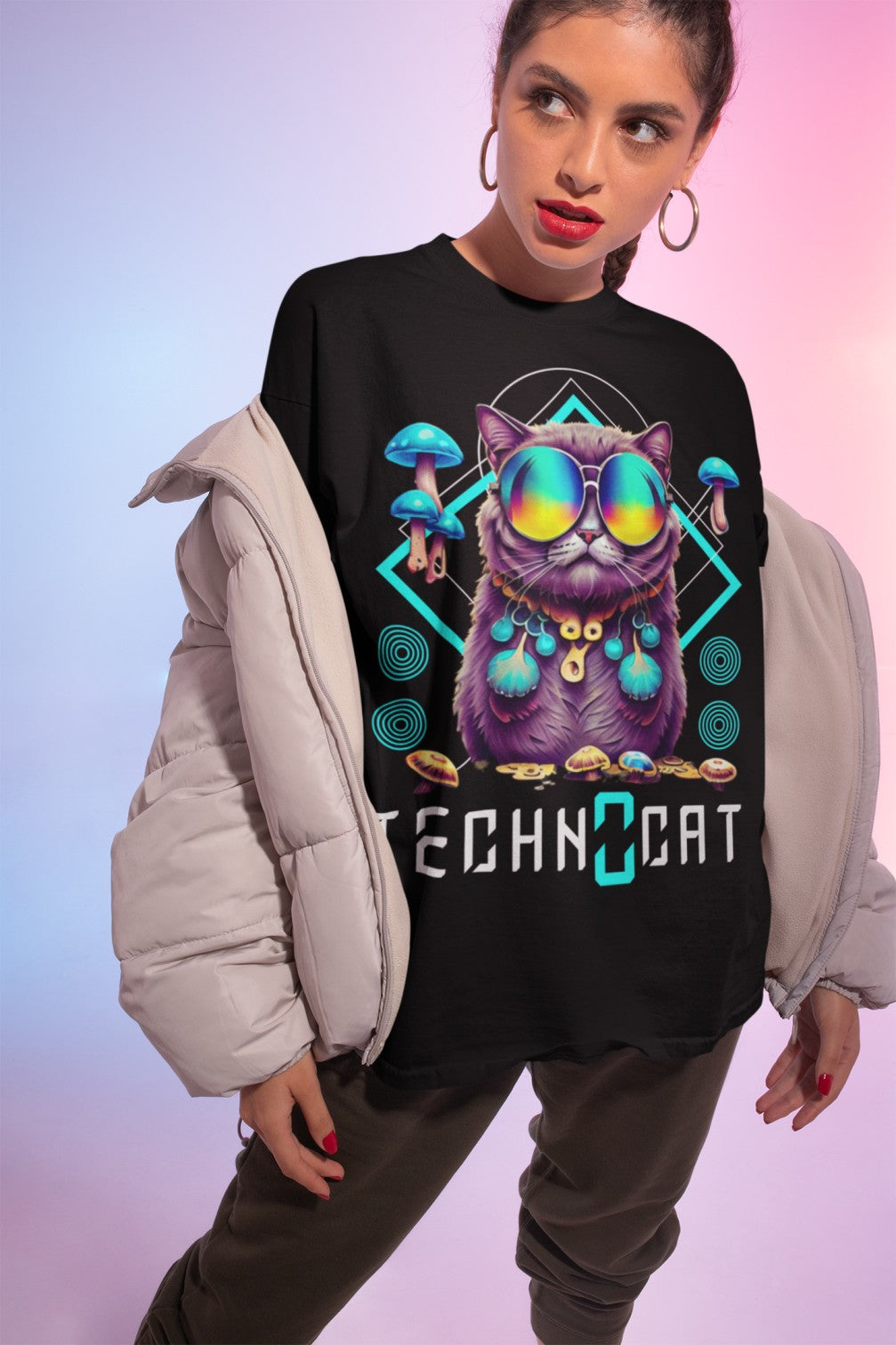 Diamond Techno Cat | Camiseta Techno