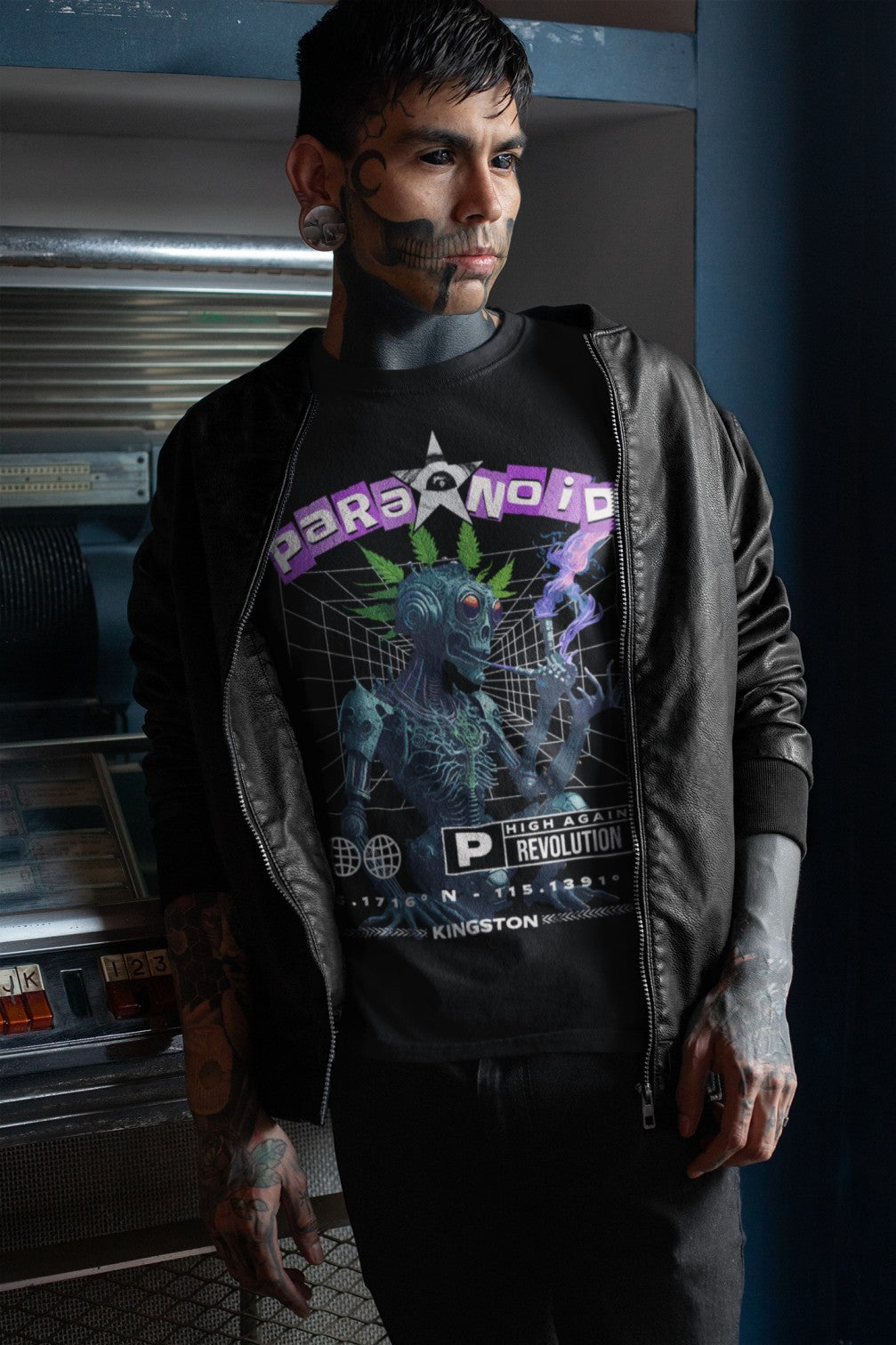 Psychedelic T-Shirt | Paranoid Robot Cat | Ecstasy Edition