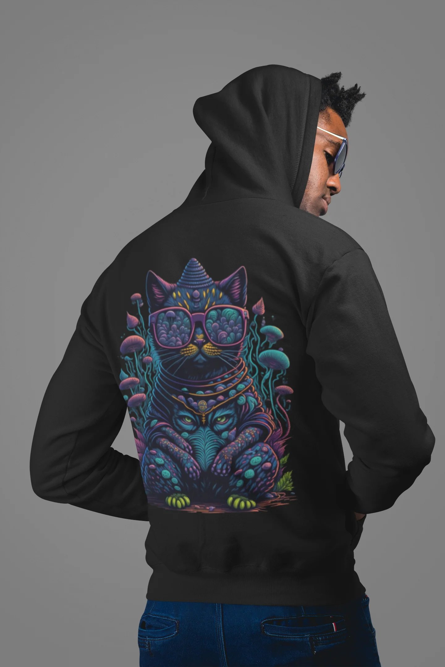 Trippy Hoodie | Psychedelic Buddha Cat