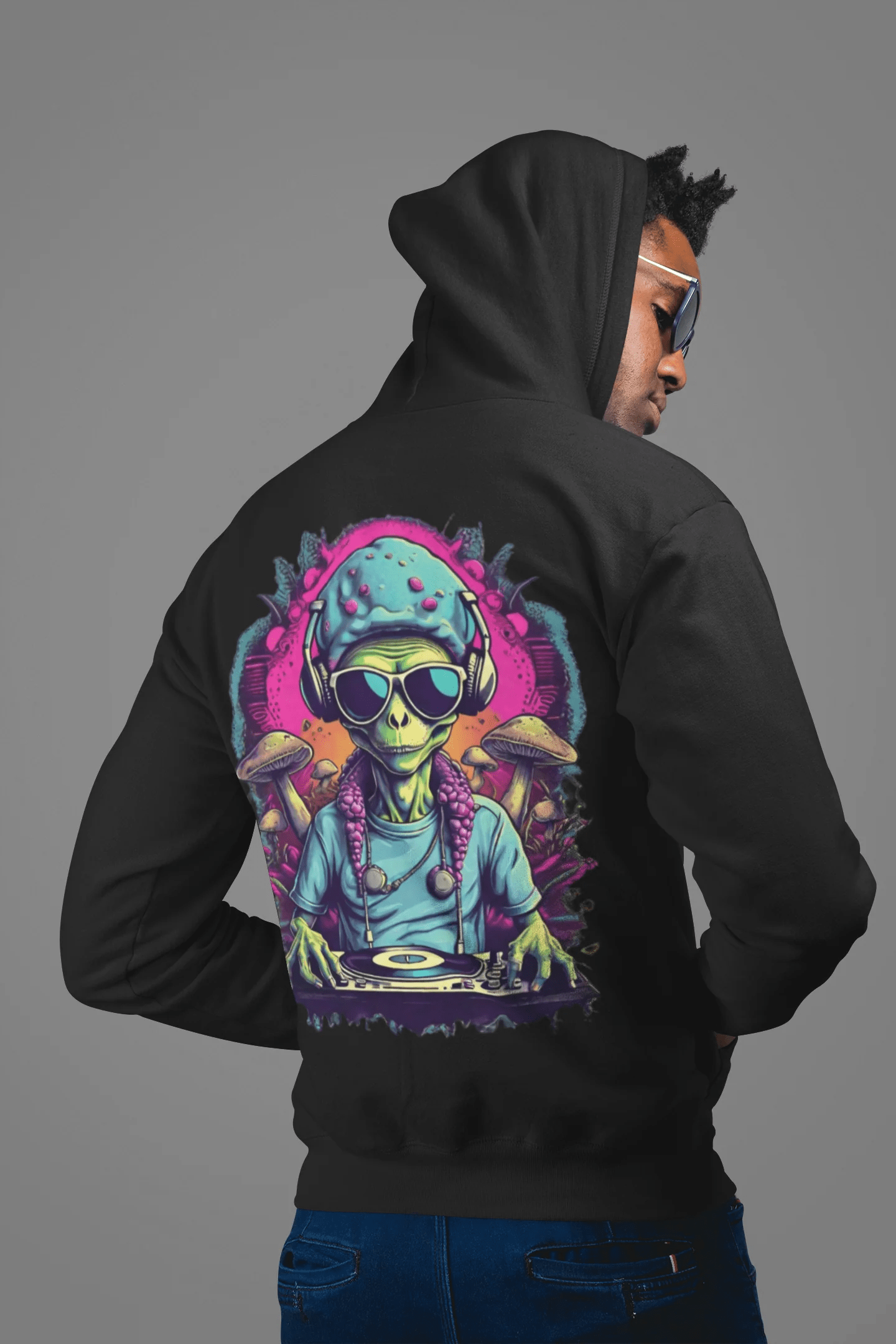 Trippy Hoodie | Techno Alien