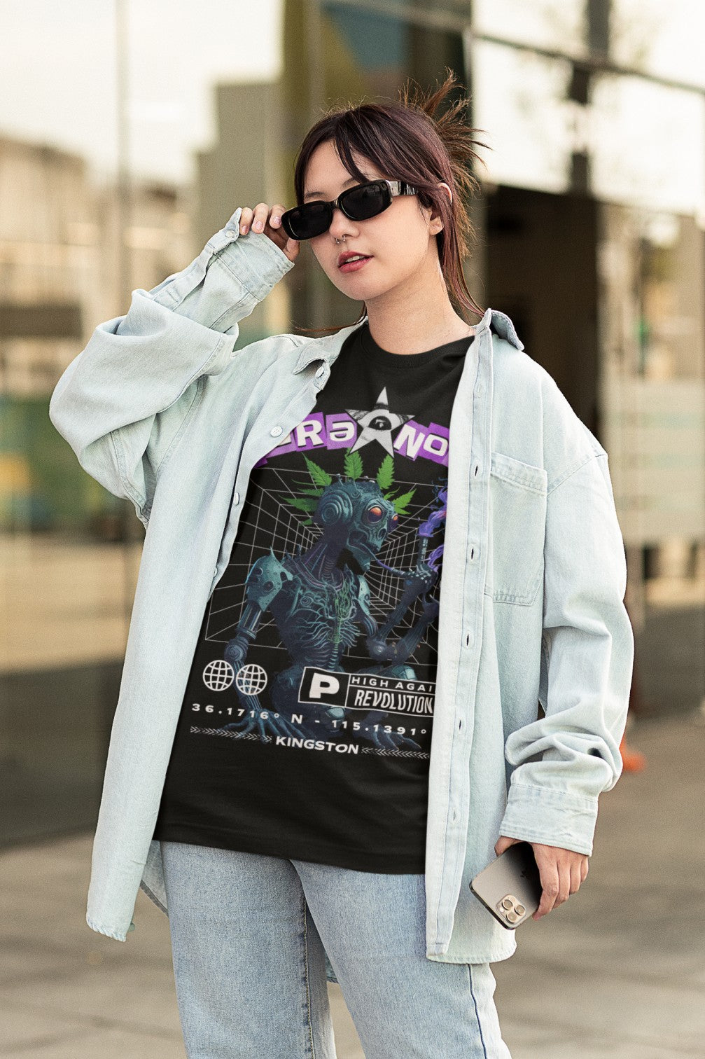 Psychedelic T-Shirt | Paranoid Robot Cat | Ecstasy Edition